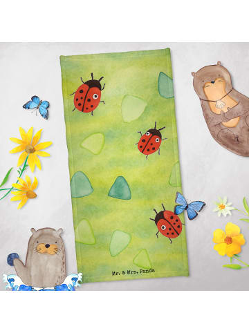 Mr. & Mrs. Panda Badhandtuch Marienkäfer Design Design ohne Spruch in Weiß