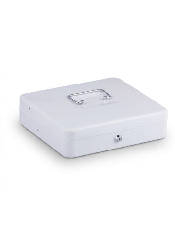 relaxdays Geldkassette in Weiß - (B)30,5 x (H)8,5 x (T)24,5 cm