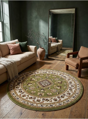 KADIMA DESIGN Kurzflor-Teppich Pflegeleicht GLAZERT Floral Strapazierfähig in Grün