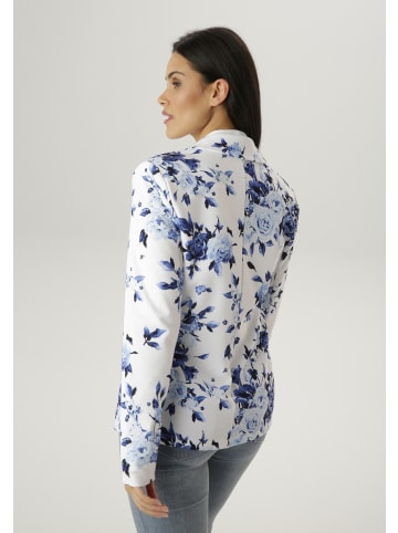 Aniston SELECTED Jerseyblazer in weiß-hellbau-blau-dunkelblau