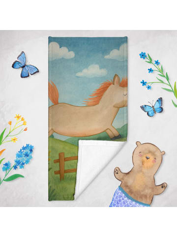 Mr. & Mrs. Panda Badetuch Pferd Springen Design ohne Spruch in Vintage