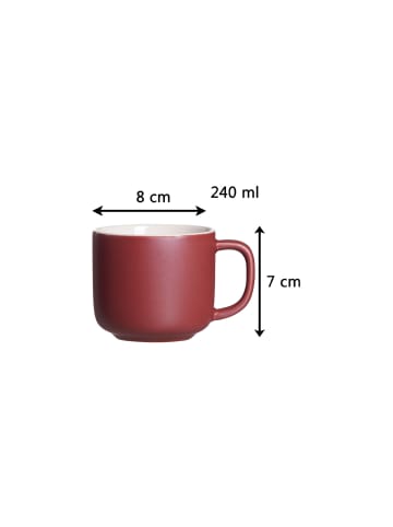 Ritzenhoff & Breker 6er Set Kaffeetassen Jasper 240 ml in Beere