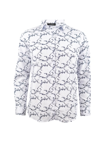 Roberto Geissini Leinen Bluse Lady-weiss-grau