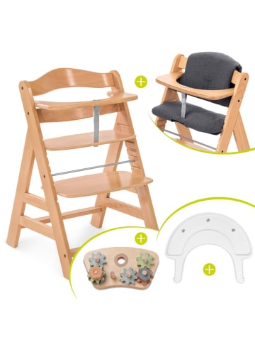 Hauck Hochstuhl Alpha Plus Natur im Sparset - inkl. in beige,braun