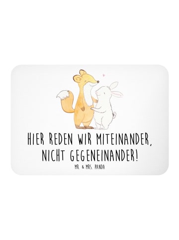 Mr. & Mrs. Panda Haftmagnet Konflikte friedlich lösen mit Spruch in Weiß