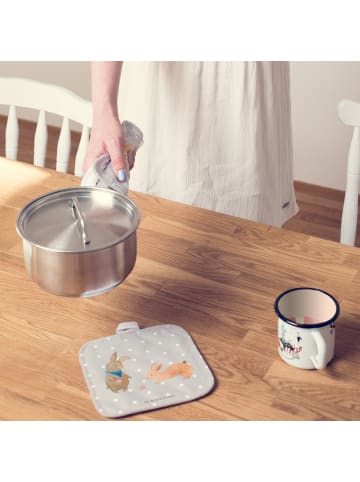 Mr. & Mrs. Panda Topflappen Hasen Muschel ohne Spruch in Grau Pastell