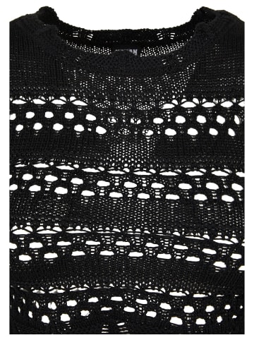 Urban Classics Urban Classics Damen Ladies Cropped Crochet Knit Sweater in black