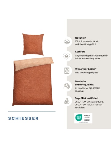 Schiesser Renforcé-Bettwäsche-Set Vinnie in Terrakotta