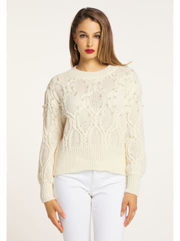 faina Damen Strickpullover in Wollweiss