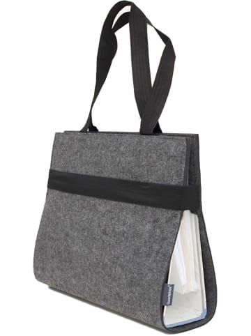 DuneDesign Ordnertasche mit Trageriemen Filz Grau 34x31x8,5cm grau