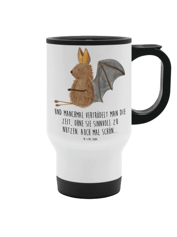 Mr. & Mrs. Panda thermosbecher Fledermaus Sitzen mit Spruch in Weiß