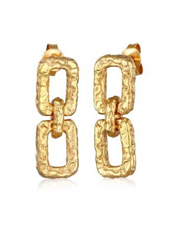 Elli Ohrringe 925 Sterling Silber Rechteck in Gold