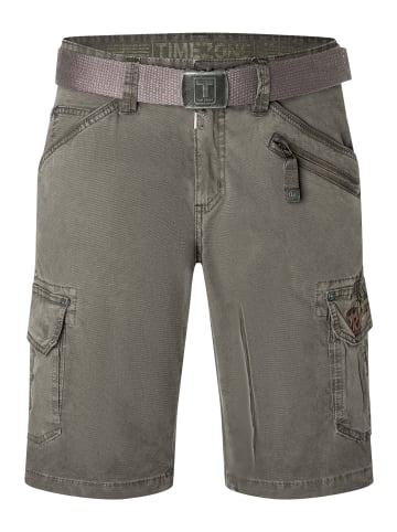 Timezone Herren Cargoshorts mit Gürtel und Taschen in Grau