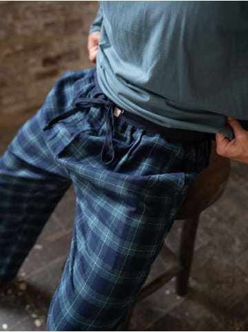 Phil & Co. Berlin  Pyjama Flanell in navy/grün
