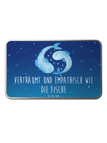 Mr. & Mrs. Panda Metalldose Sternzeichen Fische mit Spruch in Sternenhimmel Blau