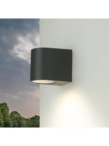 Licht-Erlebnisse Außen Wandlampe (B)6.8 x (H)8 cm in Anthrazit