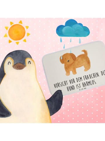 Mr. & Mrs. Panda Badematte Hund Flauschig mit Spruch in Weiß