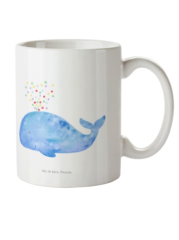 Mr. & Mrs. Panda Kunststoffbecher Wal Konfetti ohne Spruch in Weiß