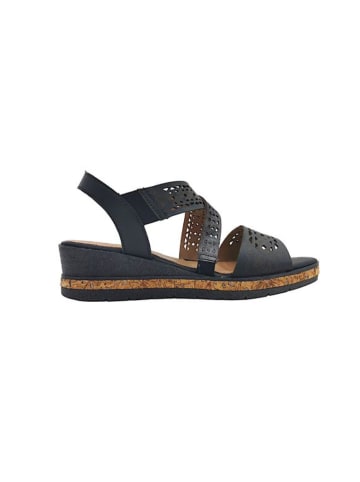 remonte Keilsandalen für Damen in schwarz