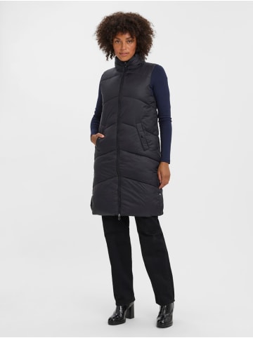 Vero Moda Lange Puffer Weste Wattierte Übergangsjacke ohne Ärmel VMUPPSALA in Schwarz