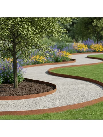 relaxdays Rasenkante in Braun - 10 m