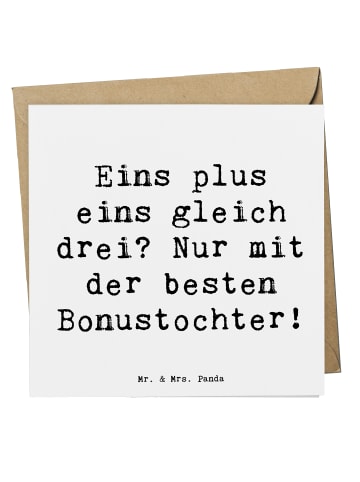 Mr. & Mrs. Panda Einladungskarte Spruch Beste Bonustochter mit S... in Weiß