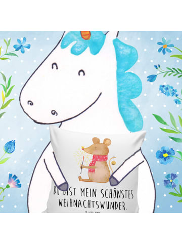 Mr. & Mrs. Panda Kissen Maus Weihnachten mit Spruch in Weiß