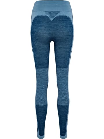 Hummel Sportleggings "Clea Seamless Mid Waist Tights" in Blau