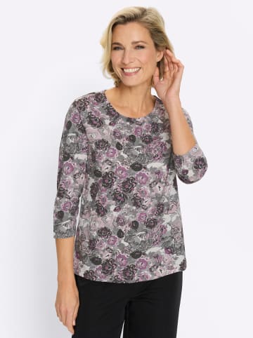 Sieh an! 3/4-Arm-Shirt in steingrau-mauve-bedruckt