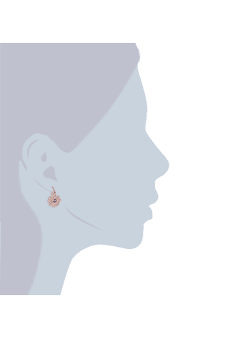 Lulu & Jane Ohrhänger aus Metall-Legierung verziert mit Kristallen von Swarovski® in roségold