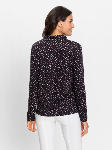 WITT WEIDEN Rollkragenshirt in schwarz-traube-bedruckt