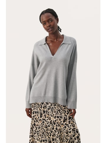 PART TWO Strickpullover NataraPW Relaxed fit in Medium Grey Melange