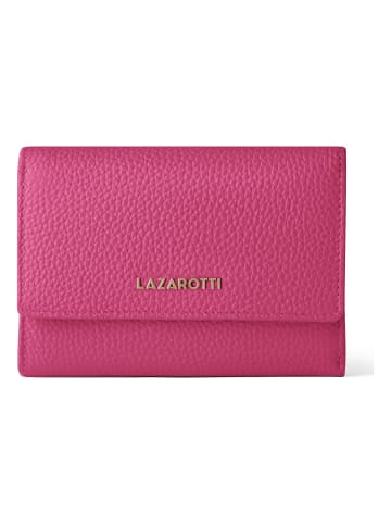 Lazarotti Bologna Leather XL Geldbörse mit Zip-Around Fach Leder 14 cm in hot pink