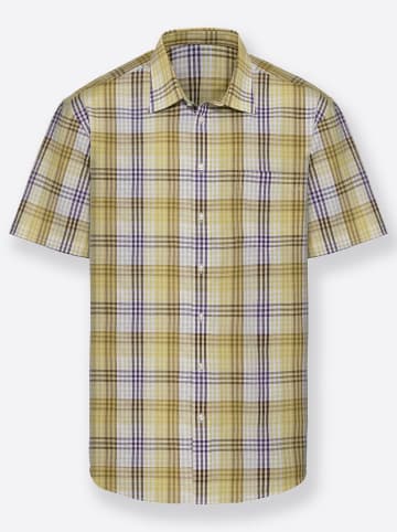 WITT WEIDEN Kurzarm-Hemd in gelb-kariert