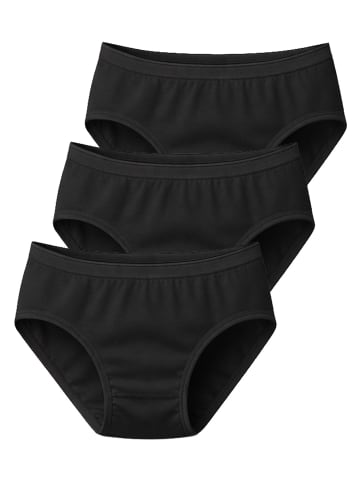 Haasis Bodywear 3er-Set: Maxislip m. Glanzgummi in schwarz