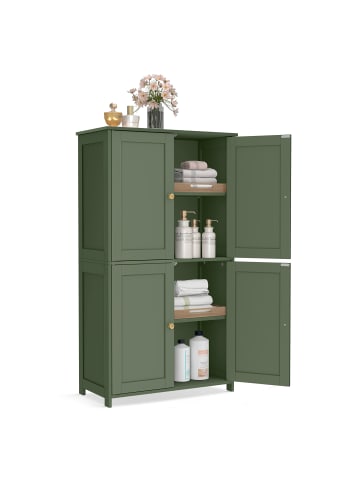 VASAGLE Badschrank in Grün - (B)60 x (H)108.5 x (T)30 cm