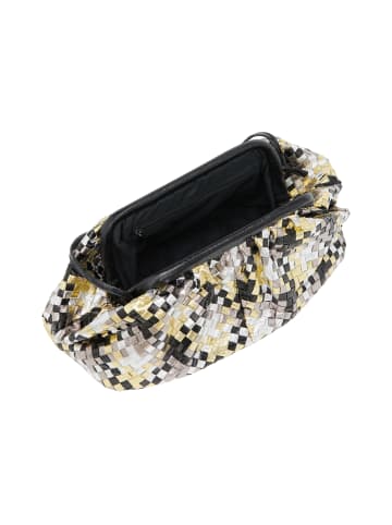 faina Women Clutch in White Black Yellow