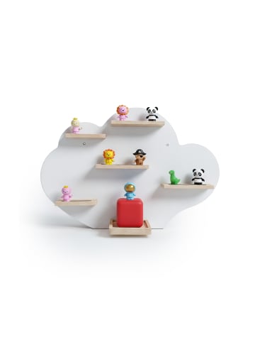 relaxdays Toniebox Regal "Wolke" in Weiß - (B)61 x (H)40 x (T)17 cm