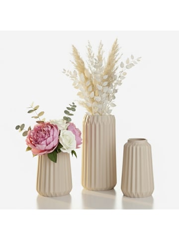 relaxdays 3-tlg. Vasen Set in Beige