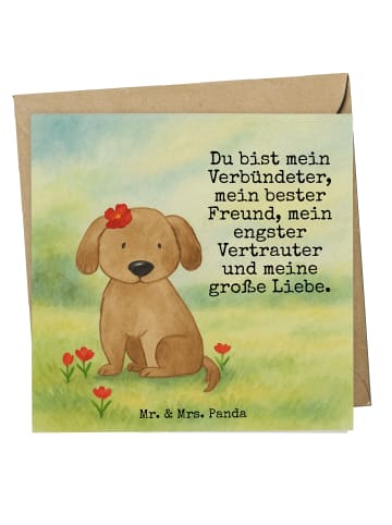 Mr. & Mrs. Panda Einladungskarte Hund Dame Design mit Spruch in Weiß