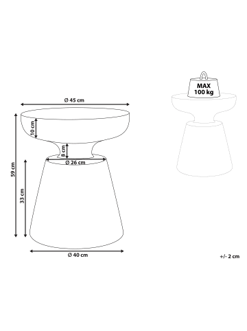 Beliani Beistelltisch MINCIO in Schwarz - (W) 45 x (H) 52 x (L) 45 cm