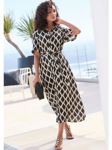 Vivance Hemdblusenkleid in schwarz-beige bedruckt