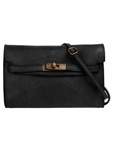 Samantha Look Umhängetasche echt Leder in schwarz
