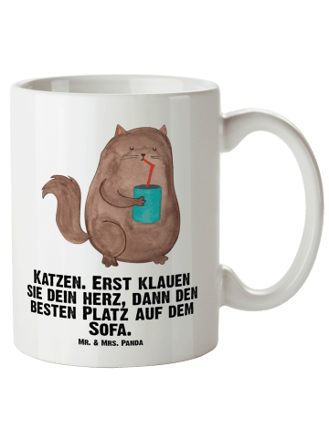 Mr. & Mrs. Panda XL Tasse Katze Dose mit Spruch in Weiß