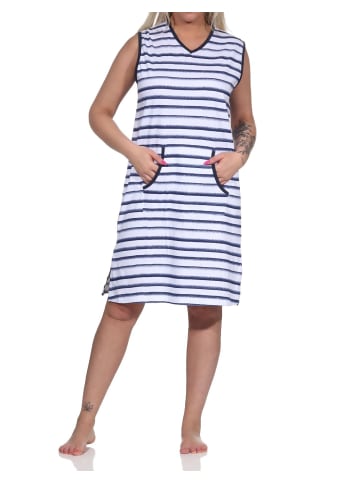 NORMANN Achselträger Nachthemd Strandkleid Streifen - 73447 in marine