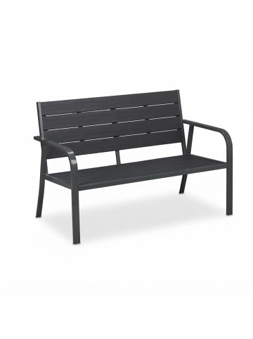 relaxdays Gartenbank in Grau - (B)118 x (H)78 x (T)66 cm
