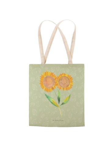 Mr. & Mrs. Panda Tote Bag Blume Sonnenblume ohne Spruch in Blattgrün