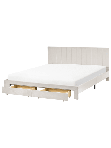 Beliani Doppelbett LONZAC in Weiß - (W) 185 x (H) 90 x (L) 208 cm