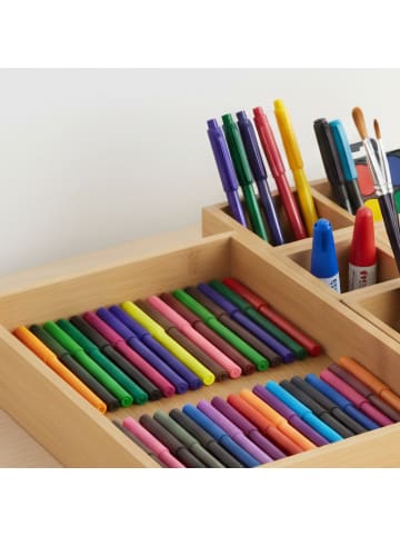 relaxdays 7-tlg. Schubladen-Ordnungssystem in Natur