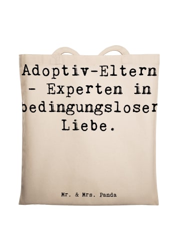 Mr. & Mrs. Panda Tragetasche Adoptiveltern Liebe mit Spruch in Creme